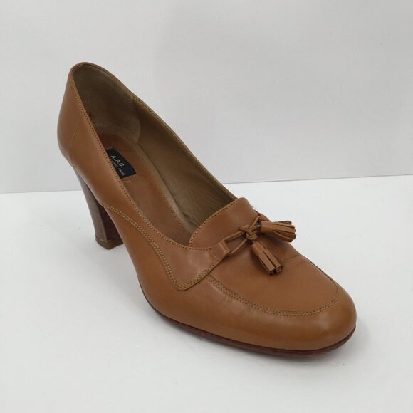 APC tan tasseled oxford heel leather shoe women Paris A.P.C. 41 10 - Picture 3 of 8